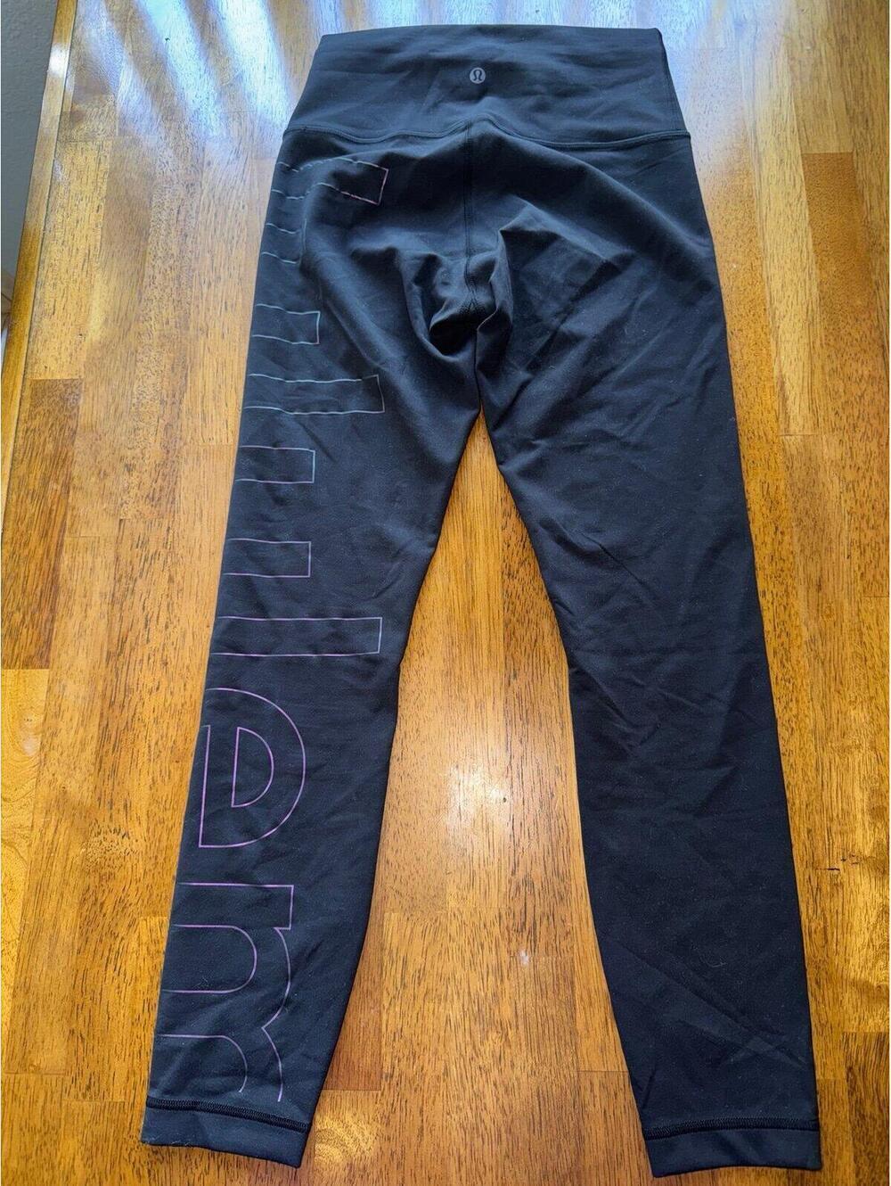 Lululemon Wunder Train High Rise 25” Graphic, Black, Iridescent Size 6 NWOT